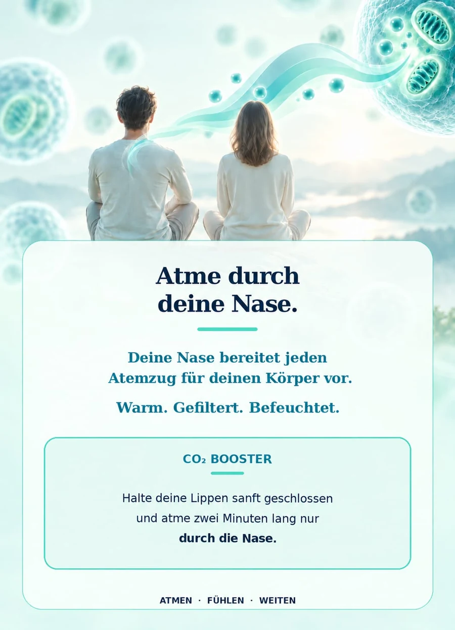 Atme durch deine Nase.